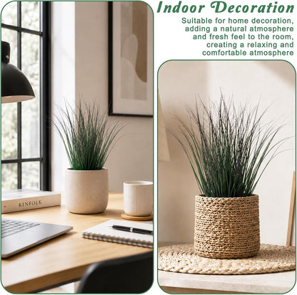 10 Pcs Artificial Plastic Plants, 37cm Artificial Wheat Grass Faux Garden Resistant Wheat Grass Fake Plants, Greenery for House Plant, Outdoor Decor Indoor Home, Green Purple