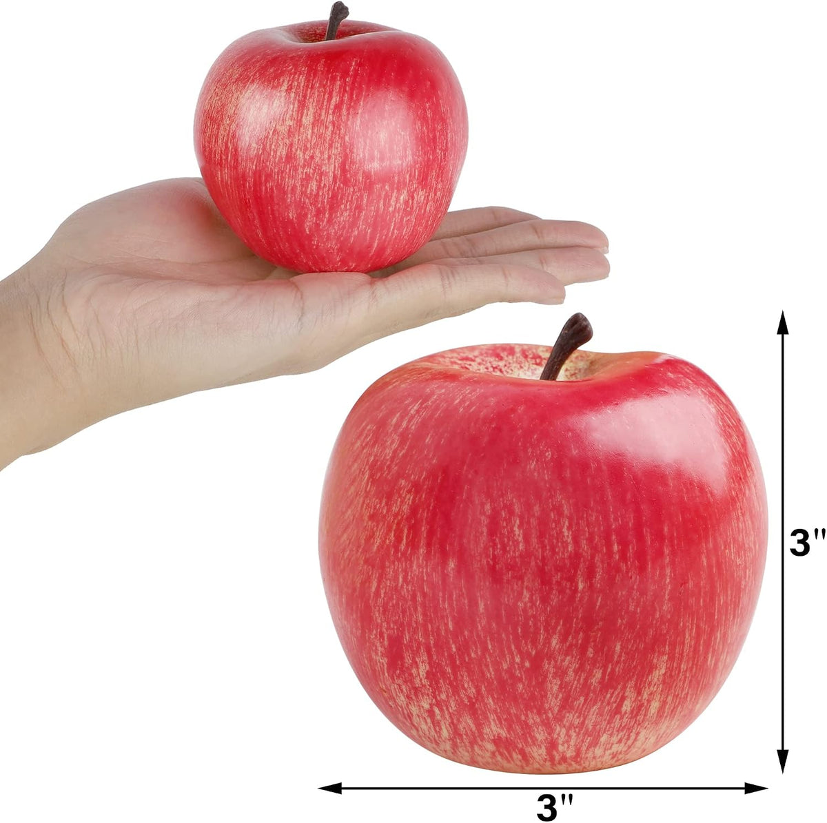 Fake Fruit Artificial Apples, Set of 6 Decorative Fruit Lifelike Faux Apples Realistic Fruits Apple Decorations for Kitchen, Realistic Fake Fruits Party Props Home Decor