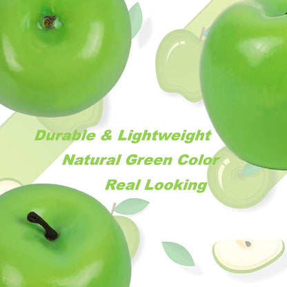 Fake Fruit Artificial Apples, Set of 6 Decorative Fruit Lifelike Faux Apples Realistic Fruits Apple Decorations for Kitchen, Realistic Fake Fruits Party Props Home Decor