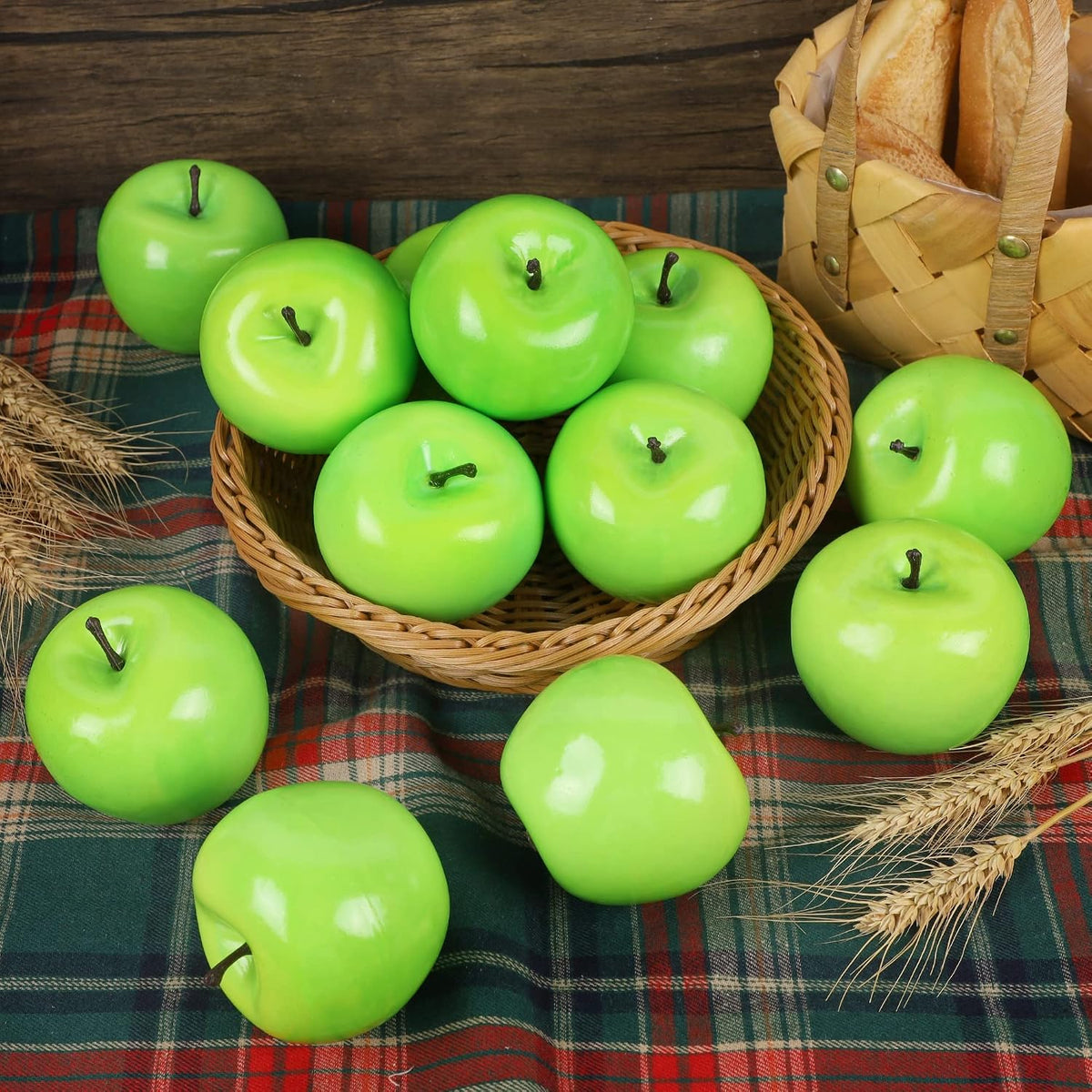 Fake Fruit Artificial Apples, Set of 6 Decorative Fruit Lifelike Faux Apples Realistic Fruits Apple Decorations for Kitchen, Realistic Fake Fruits Party Props Home Decor