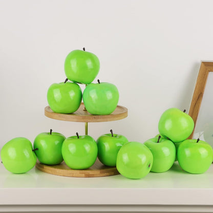 Fake Fruit Artificial Apples, Set of 6 Decorative Fruit Lifelike Faux Apples Realistic Fruits Apple Decorations for Kitchen, Realistic Fake Fruits Party Props Home Decor