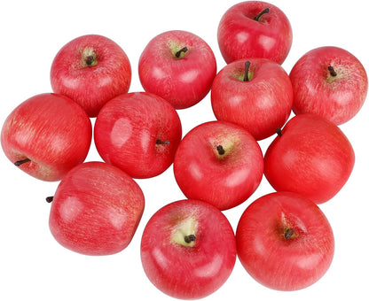 Fake Fruit Artificial Apples, Set of 6 Decorative Fruit Lifelike Faux Apples Realistic Fruits Apple Decorations for Kitchen, Realistic Fake Fruits Party Props Home Decor