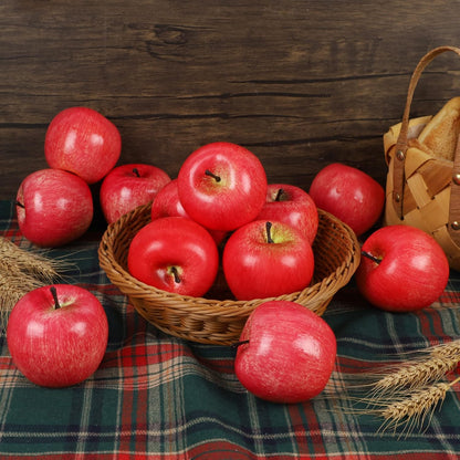 Fake Fruit Artificial Apples, Set of 6 Decorative Fruit Lifelike Faux Apples Realistic Fruits Apple Decorations for Kitchen, Realistic Fake Fruits Party Props Home Decor