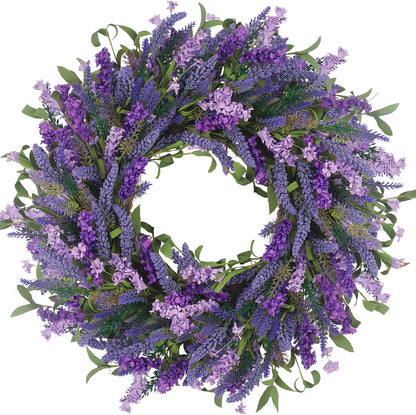 Yellow forsythia Door Wreath, 24 Inch Summer Wreaths for Front Door Outside, Hand Made Artificial Forsythia Flower Wreath for Front Door Window Wall Farmhouse Home Gift