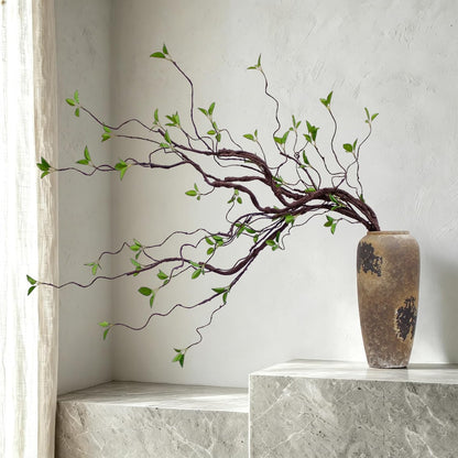 AYLSON4pcs 40inch Artificial Hanging Vines with Realistic Leaves Fake Tree Branches for Vase Bendable Greenery for Room Plants Decor Faux Tree Stems Christmas Halloween Easter Decor (Brown)