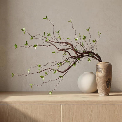 AYLSON4pcs 40inch Artificial Hanging Vines with Realistic Leaves Fake Tree Branches for Vase Bendable Greenery for Room Plants Decor Faux Tree Stems Christmas Halloween Easter Decor (Brown)