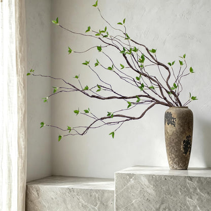 AYLSON4pcs 40inch Artificial Hanging Vines with Realistic Leaves Fake Tree Branches for Vase Bendable Greenery for Room Plants Decor Faux Tree Stems Christmas Halloween Easter Decor (Brown)