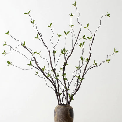AYLSON4pcs 40inch Artificial Hanging Vines with Realistic Leaves Fake Tree Branches for Vase Bendable Greenery for Room Plants Decor Faux Tree Stems Christmas Halloween Easter Decor (Brown)