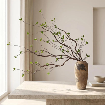 AYLSON4pcs 40inch Artificial Hanging Vines with Realistic Leaves Fake Tree Branches for Vase Bendable Greenery for Room Plants Decor Faux Tree Stems Christmas Halloween Easter Decor (Brown)