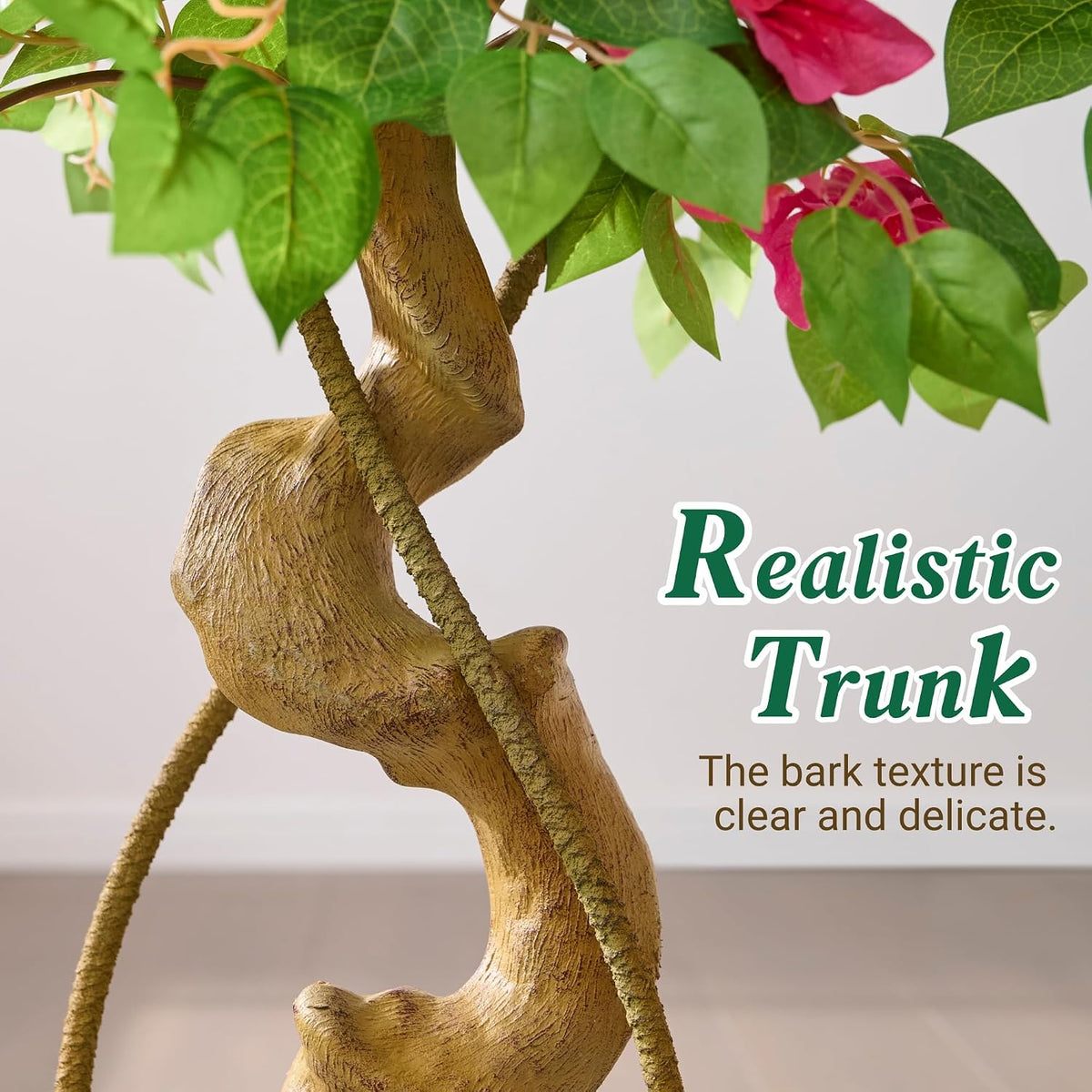 6FT Artificial Bougainvillea Tree, Faux Silk Plant in White Pot