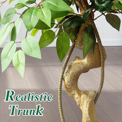 6FT Artificial Bougainvillea Tree, Faux Silk Plant in White Pot