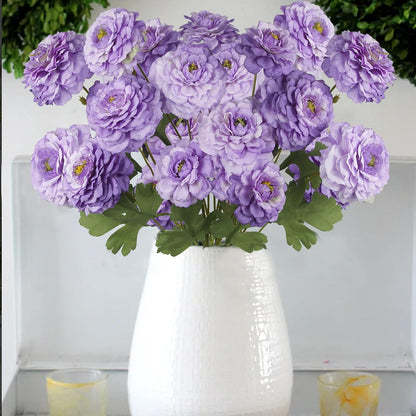2 Pcs Artificial Flowers Spring Summer Purple Zinnia Silk Flowers with Long Stems Zinnia Elegans Artificial Flowers for Outdoors Floral Arrangements Table Centerpieces Wedding Party Home Decor