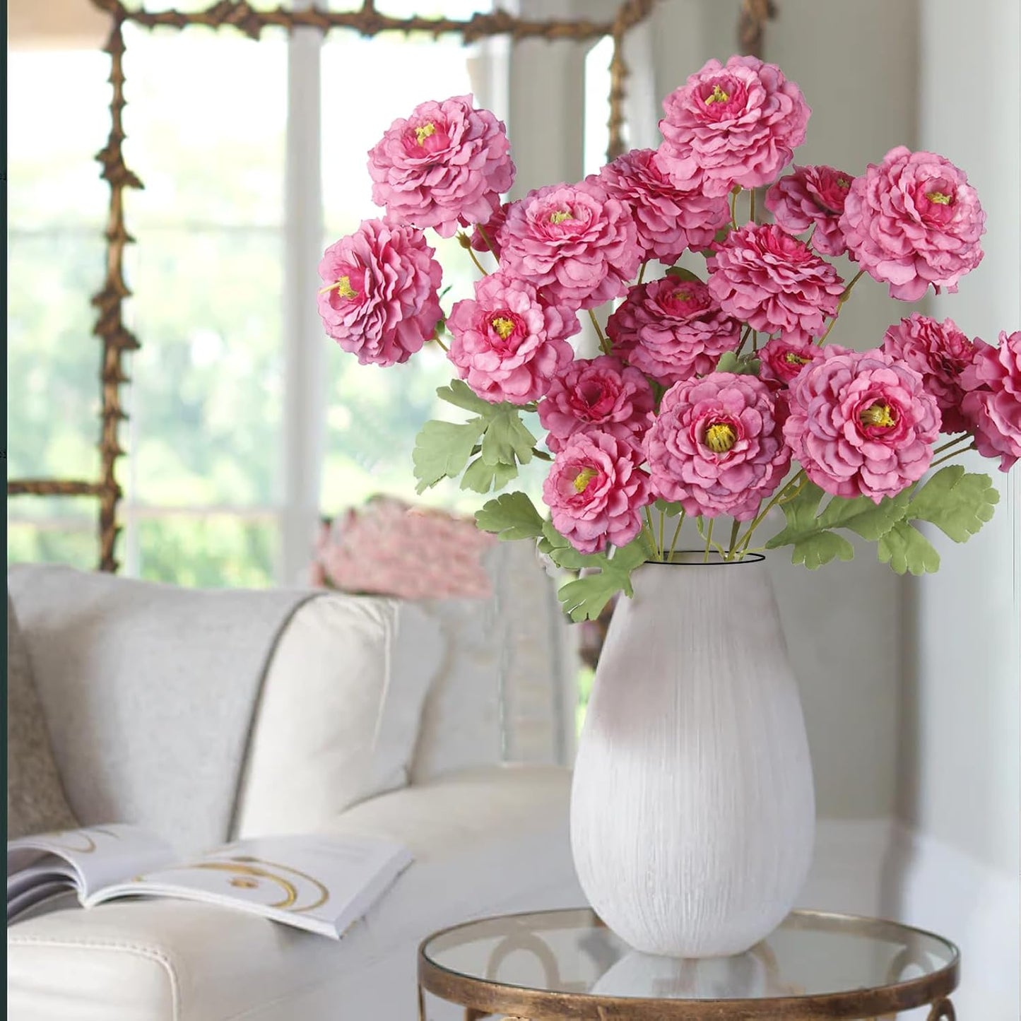 2 Pcs Artificial Flowers Spring Summer Purple Zinnia Silk Flowers with Long Stems Zinnia Elegans Artificial Flowers for Outdoors Floral Arrangements Table Centerpieces Wedding Party Home Decor