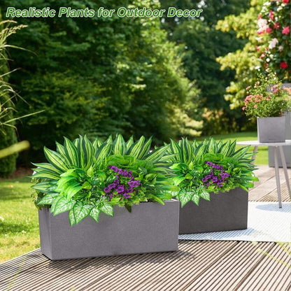 14Bundles Artificial Greenery Plants Outdoor Artificial Ivy Plants Faux Pothos Ferns Stems UV Resistant, Realistic Fake Shrubs Grasses Flowers Planter Filler for Window Box,Porch,Garden,Front