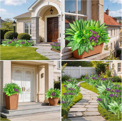 14Bundles Artificial Greenery Plants Outdoor Artificial Ivy Plants Faux Pothos Ferns Stems UV Resistant, Realistic Fake Shrubs Grasses Flowers Planter Filler for Window Box,Porch,Garden,Front