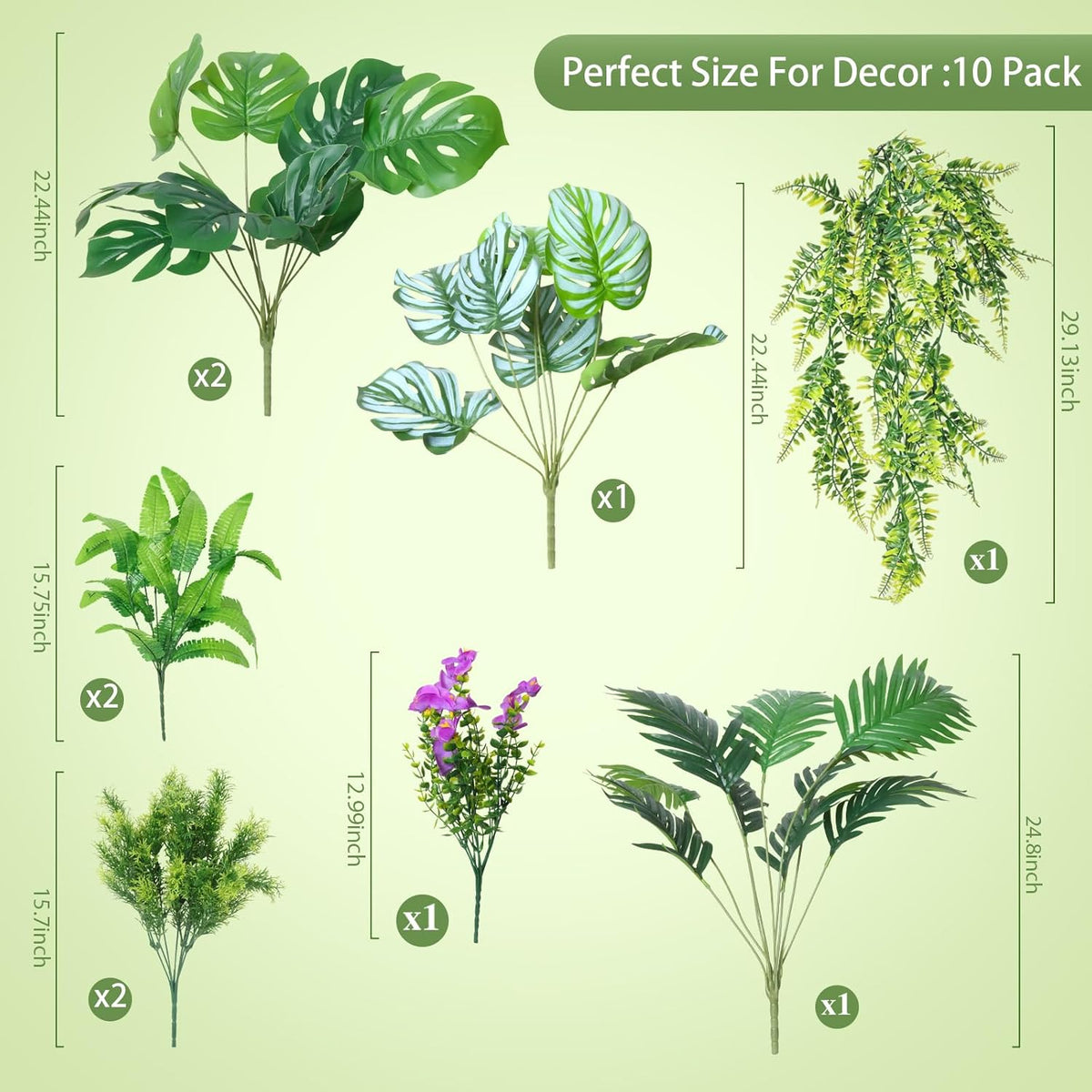 14Bundles Artificial Greenery Plants Outdoor Artificial Ivy Plants Faux Pothos Ferns Stems UV Resistant, Realistic Fake Shrubs Grasses Flowers Planter Filler for Window Box,Porch,Garden,Front