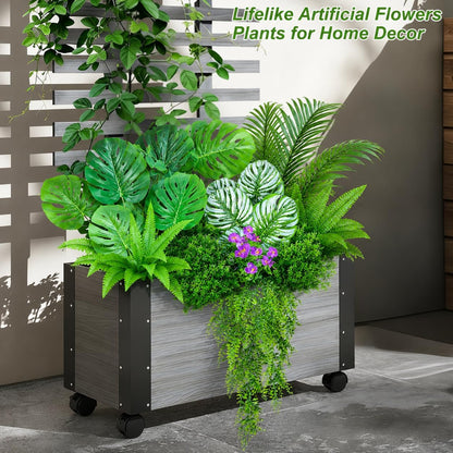 14Bundles Artificial Greenery Plants Outdoor Artificial Ivy Plants Faux Pothos Ferns Stems UV Resistant, Realistic Fake Shrubs Grasses Flowers Planter Filler for Window Box,Porch,Garden,Front