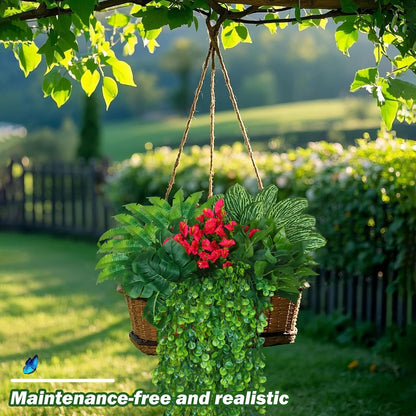 14Bundles Artificial Greenery Plants Outdoor Artificial Ivy Plants Faux Pothos Ferns Stems UV Resistant, Realistic Fake Shrubs Grasses Flowers Planter Filler for Window Box,Porch,Garden,Front