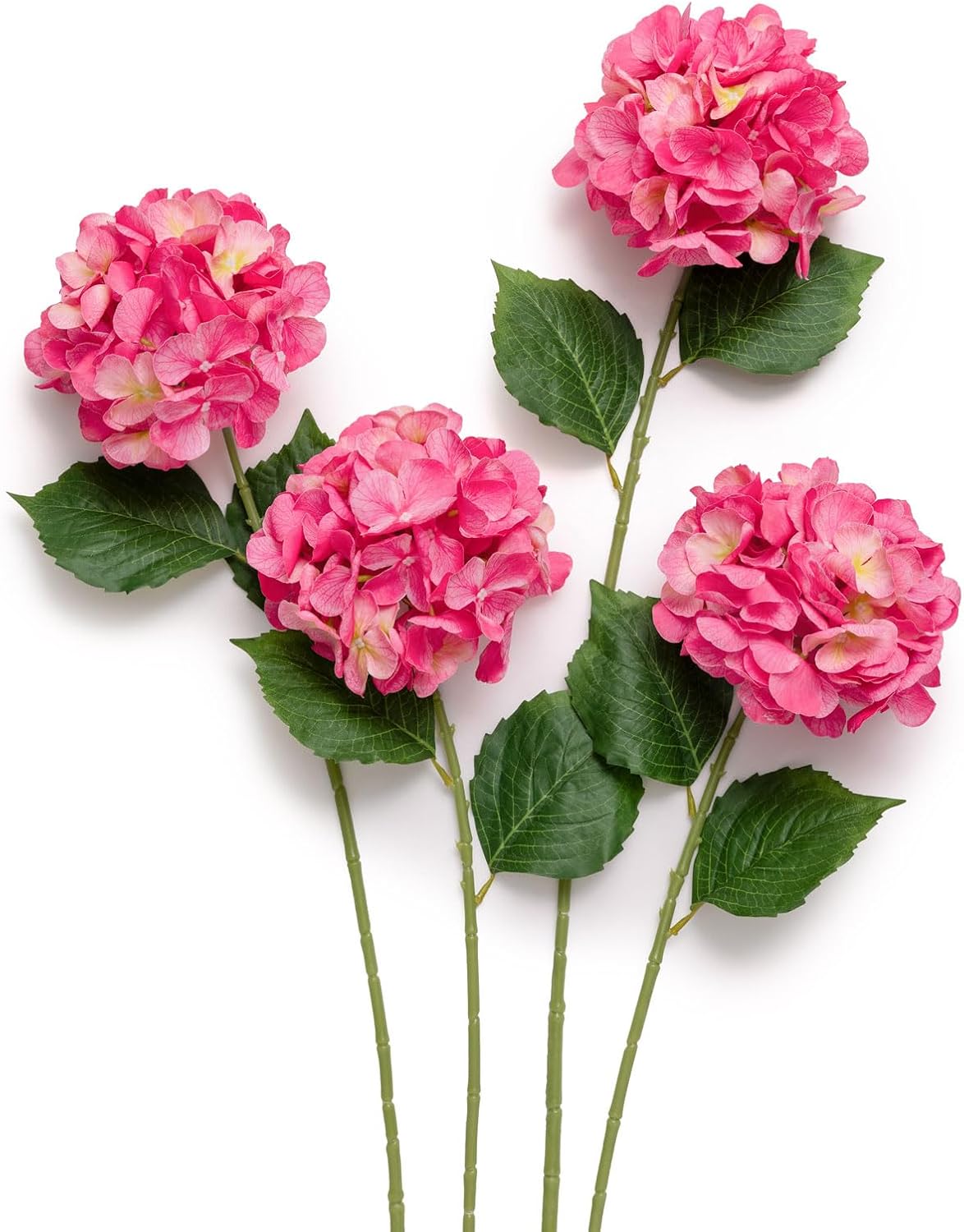 Hydrangea Artificial Flowers, 4pcs Pink