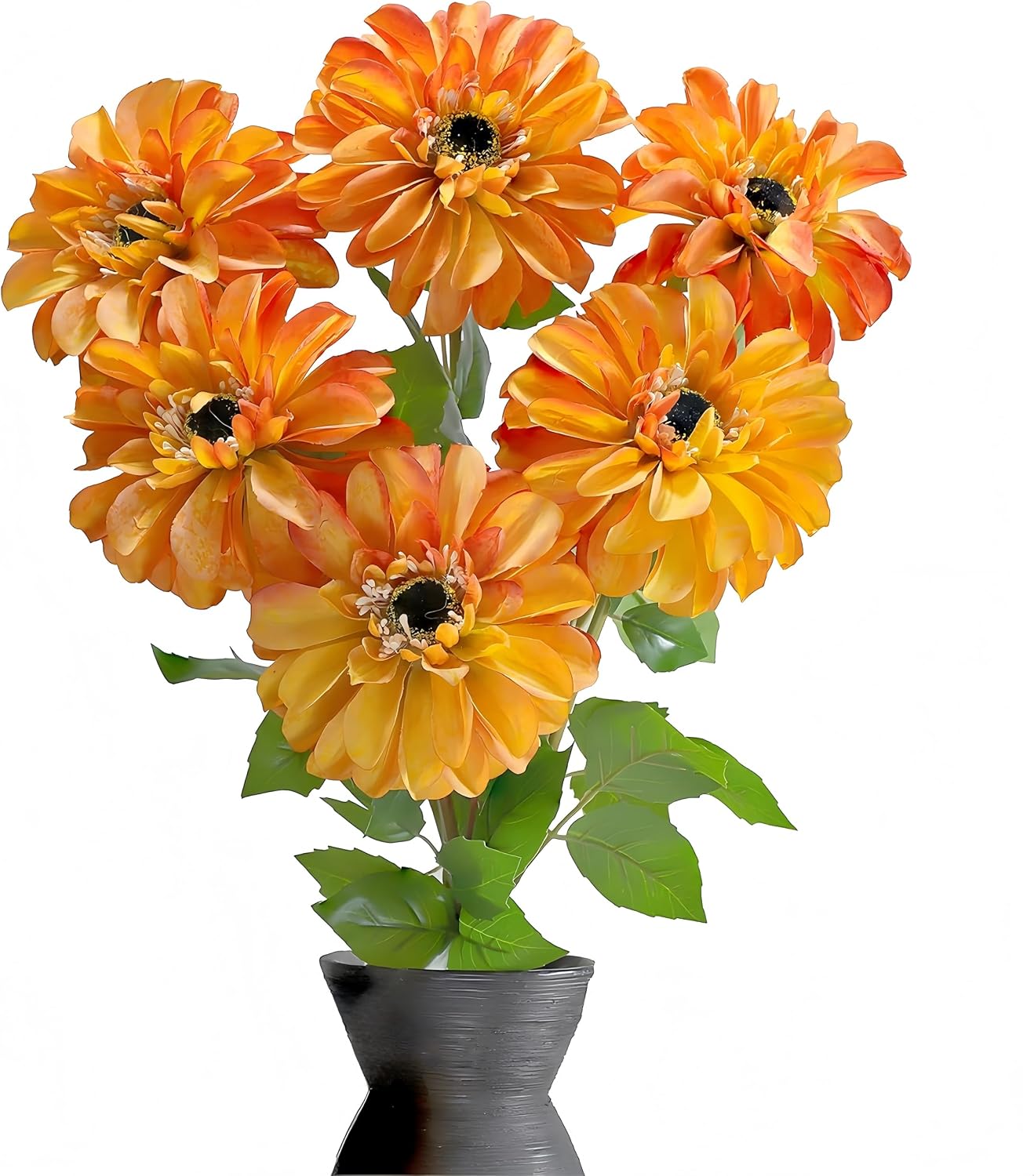 Silk Dahlia Artificial Flowers 24 Inch Long Stem - 5 Pack Fake Flowers for Wedding Bouquets,Home Decor,Spring Easter Flowers,Table Arrangements-Faux Dahlia Floral (Pink1)