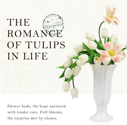 10Pcs Cream Tulips Artificial Flowers