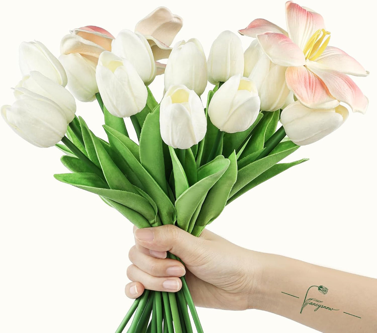 10Pcs Cream Tulips Artificial Flowers