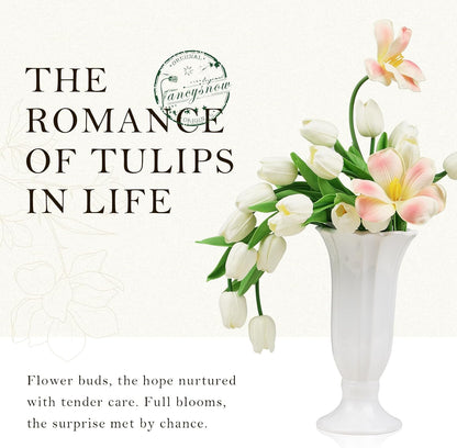 10Pcs Cream Tulips Artificial Flowers