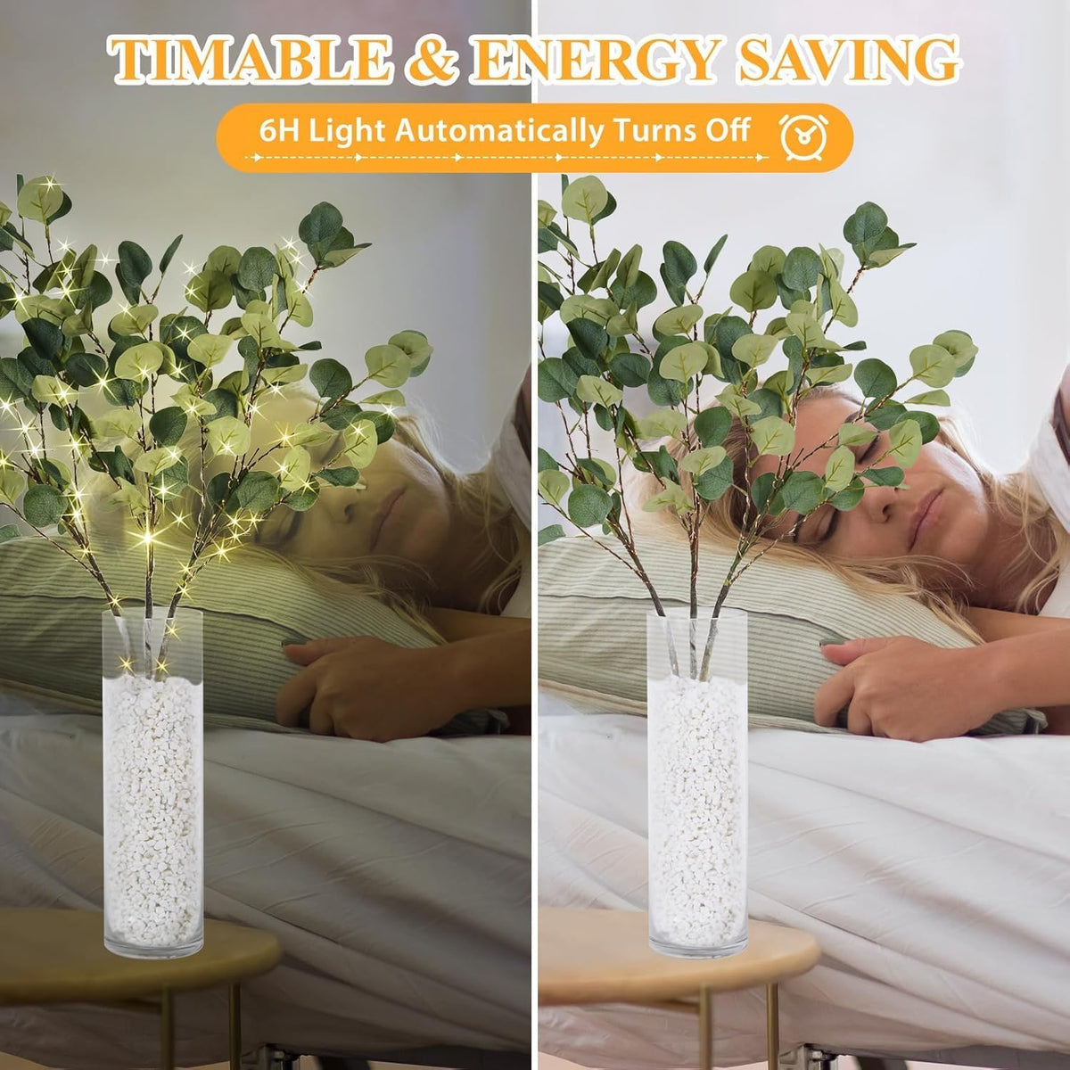 Lighted Birch White Tree Branches 33IN 180LED with Timer Plug in