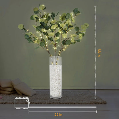 Lighted Birch White Tree Branches 33IN 180LED with Timer Plug in
