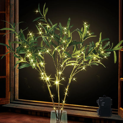 Lighted Birch White Tree Branches 33IN 180LED with Timer Plug in