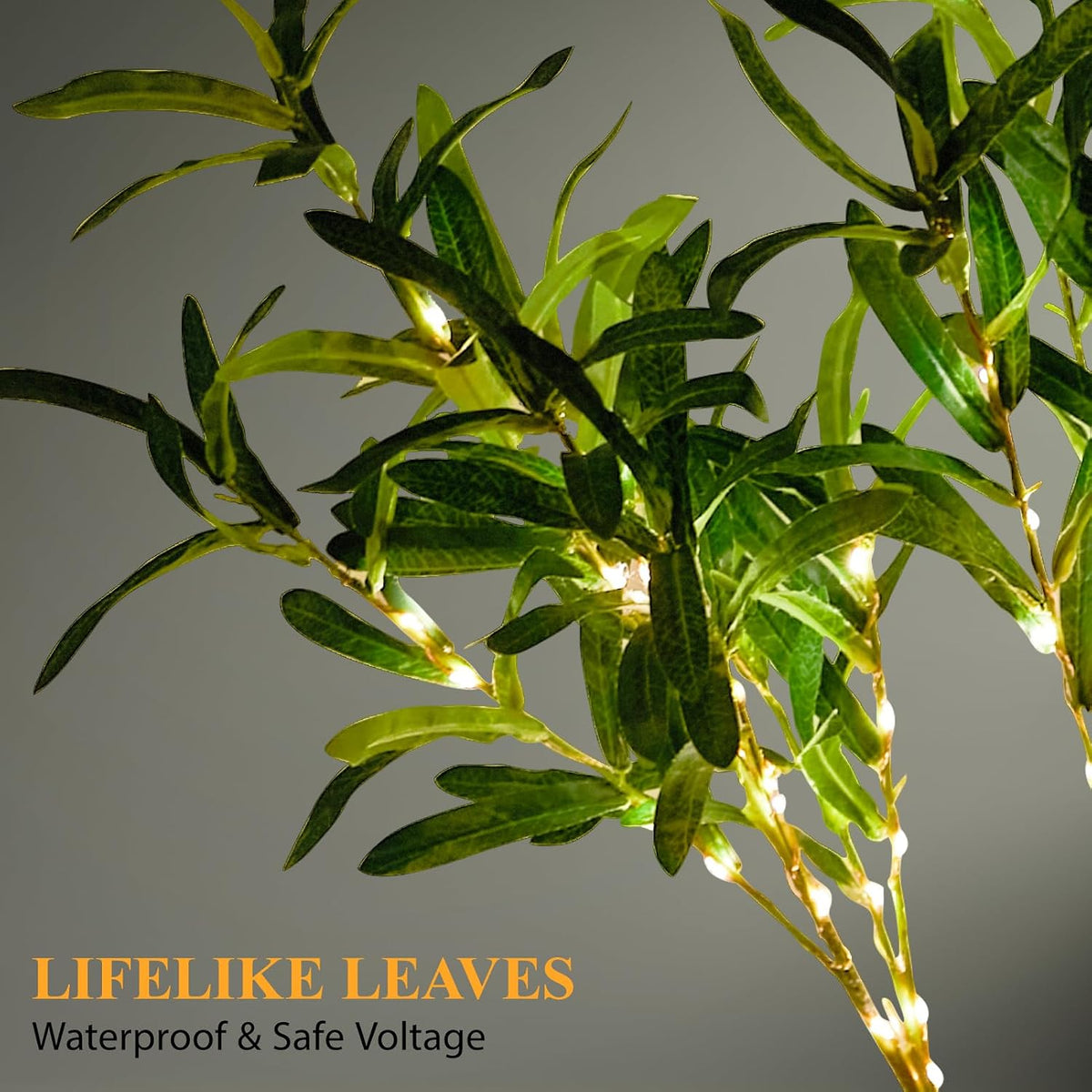 Lighted Birch White Tree Branches 33IN 180LED with Timer Plug in