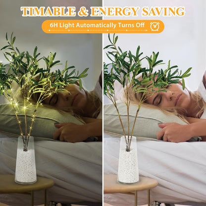 Lighted Birch White Tree Branches 33IN 180LED with Timer Plug in