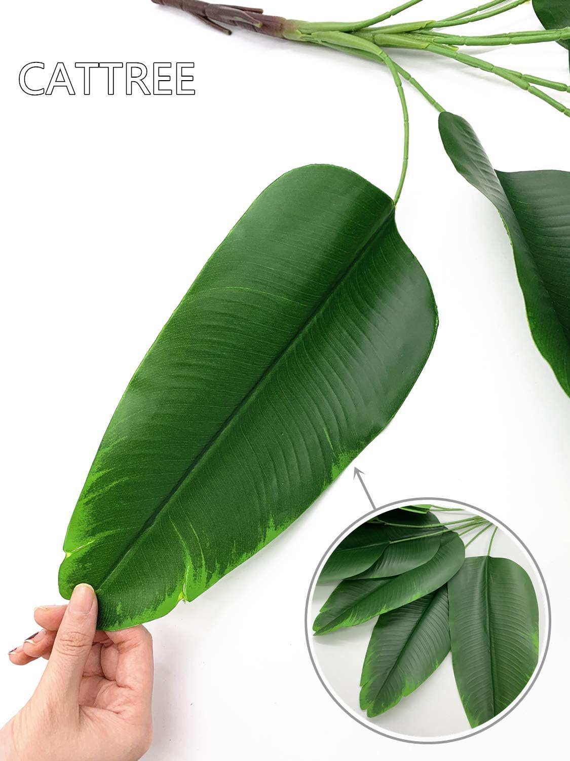 33 inch Tall Artificial Banana Tree, 9 Branches with Brown Leaves, UV Resistant Plastic, Ideal for Decorating Indoors or Outdoors