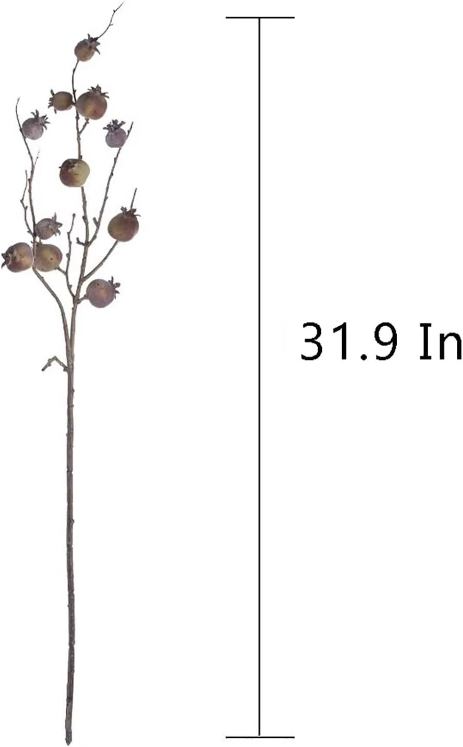 4 Pcs Artificial Pomegranate Branches, 31.9" Fake Mini Fruit Branches Faux Fall Stems Fake Pomegranate Stems Artificial Pomegranate Stems with Leaves for Autumn Farmhouse Thanksgiving Decor