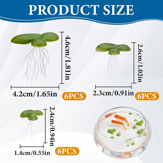 WishLotus 1Pack Artificial Floating Duckweed, Plastic Aquarium Floating Plants Mini Fake Duckweed, Plastic Aquarium Floating Plants for Fish Tank Aquariums Decor (3 Size) (3 Size)