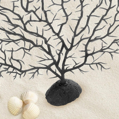 2Pcs Sea Fan Coral Decorations, Red Simulation Sea Coral Branch for Aquarium Ornament Fish Tank Landscape (11.8inch+6.7inch)