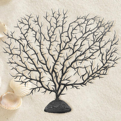 2Pcs Sea Fan Coral Decorations, Red Simulation Sea Coral Branch for Aquarium Ornament Fish Tank Landscape (11.8inch+6.7inch)