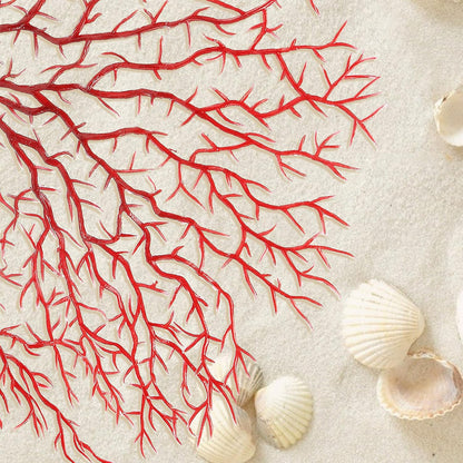 2Pcs Sea Fan Coral Decorations, Red Simulation Sea Coral Branch for Aquarium Ornament Fish Tank Landscape (11.8inch+6.7inch)