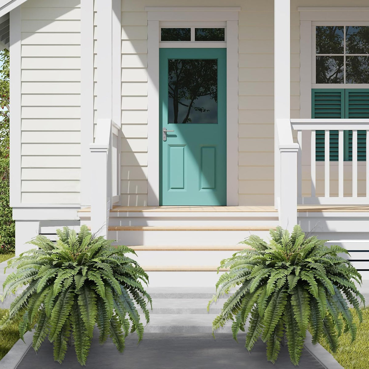 50" Fake Ferns Artificial Plants Large, 98 Artificial Ferns Outdoors Decor