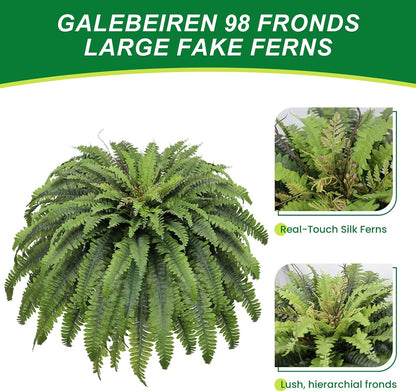 50" Fake Ferns Artificial Plants Large, 98 Artificial Ferns Outdoors Decor