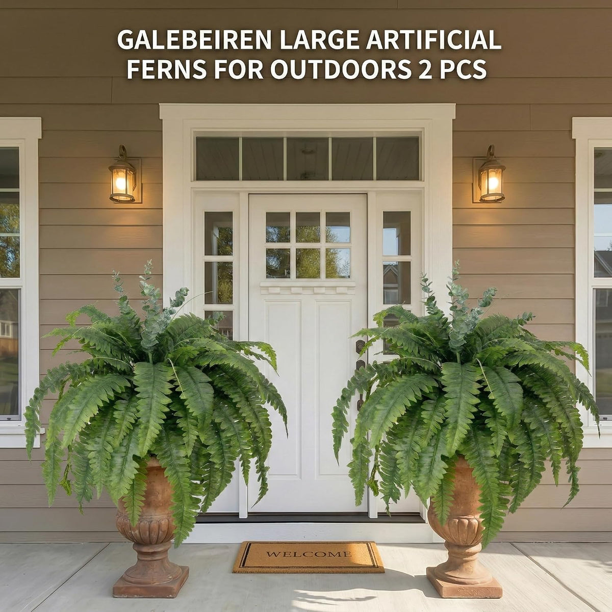 50" Fake Ferns Artificial Plants Large, 98 Artificial Ferns Outdoors Decor