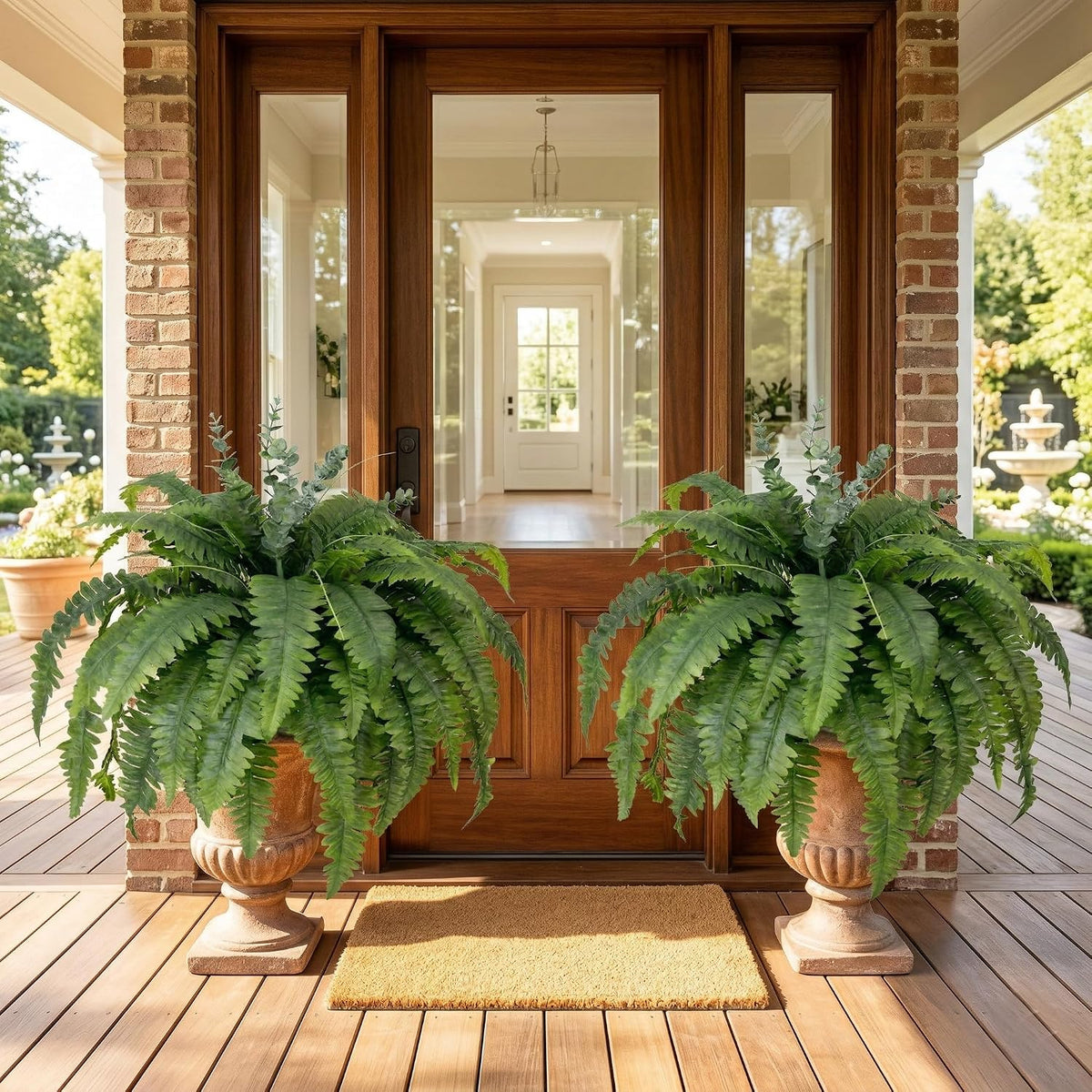 50" Fake Ferns Artificial Plants Large, 98 Artificial Ferns Outdoors Decor