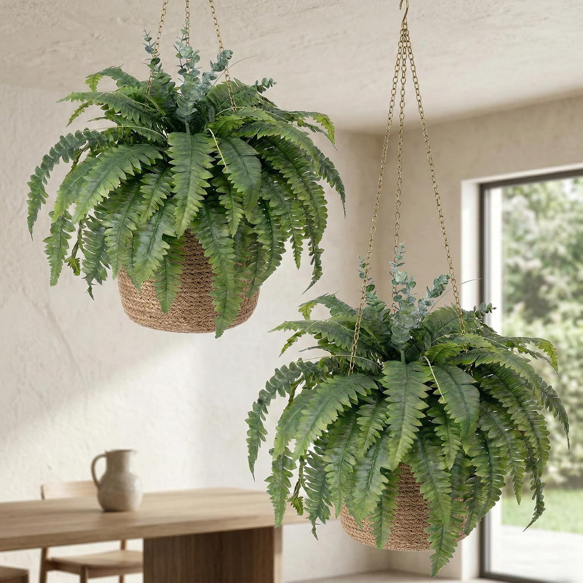50" Fake Ferns Artificial Plants Large, 98 Artificial Ferns Outdoors Decor