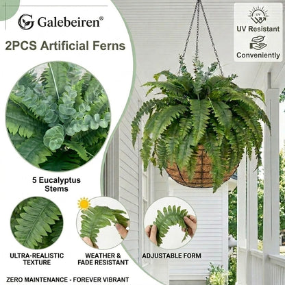50" Fake Ferns Artificial Plants Large, 98 Artificial Ferns Outdoors Decor