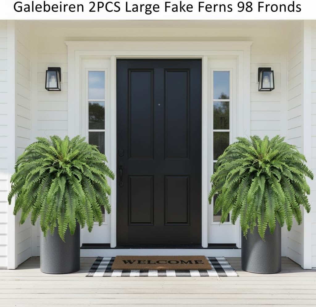 50" Fake Ferns Artificial Plants Large, 98 Artificial Ferns Outdoors Decor