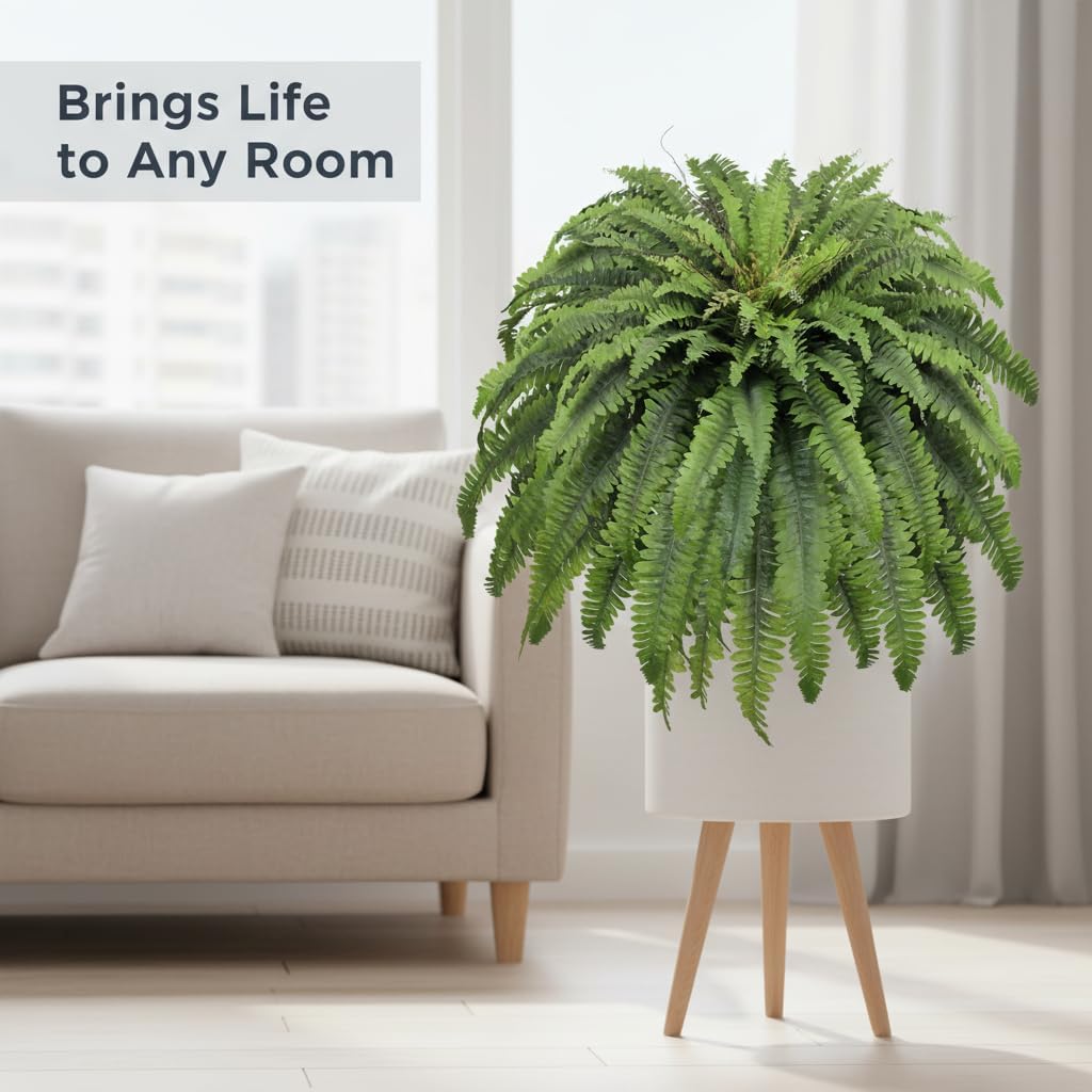 50" Fake Ferns Artificial Plants Large, 98 Artificial Ferns Outdoors Decor
