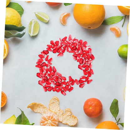 Simulated Pomegranate 100Pcs Red Decorative Fruit Beads for Home Kitchen Display and Food Photography Props