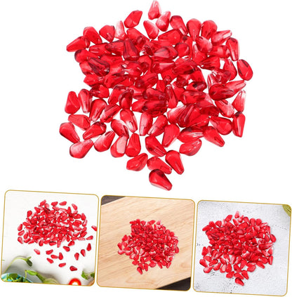 Simulated Pomegranate 100Pcs Red Decorative Fruit Beads for Home Kitchen Display and Food Photography Props