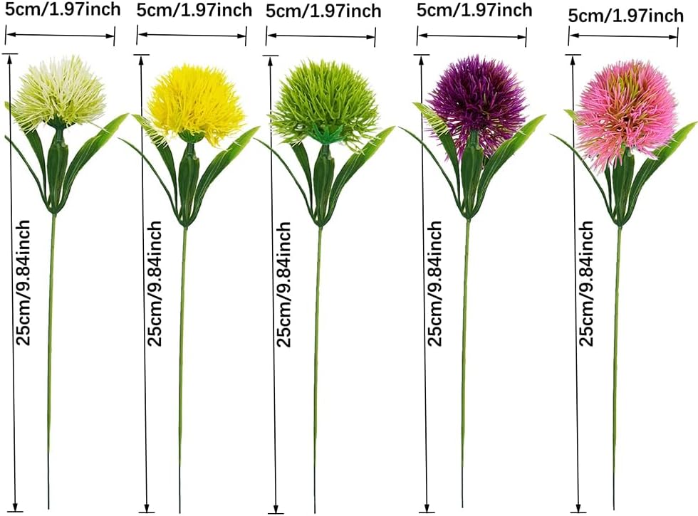 15 Pcs Dandelion Artificial Flowers Plants Bouquet Plastic Flower for Home Decoration/Wedding Decor (Yellow)