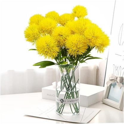 15 Pcs Dandelion Artificial Flowers Plants Bouquet Plastic Flower for Home Decoration/Wedding Decor (Yellow)